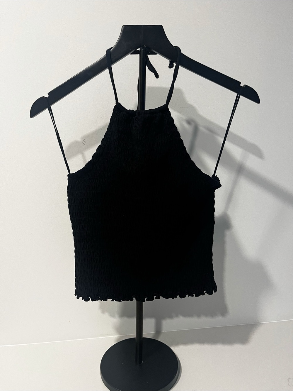 Old Navy Black Smocked Halter Cami